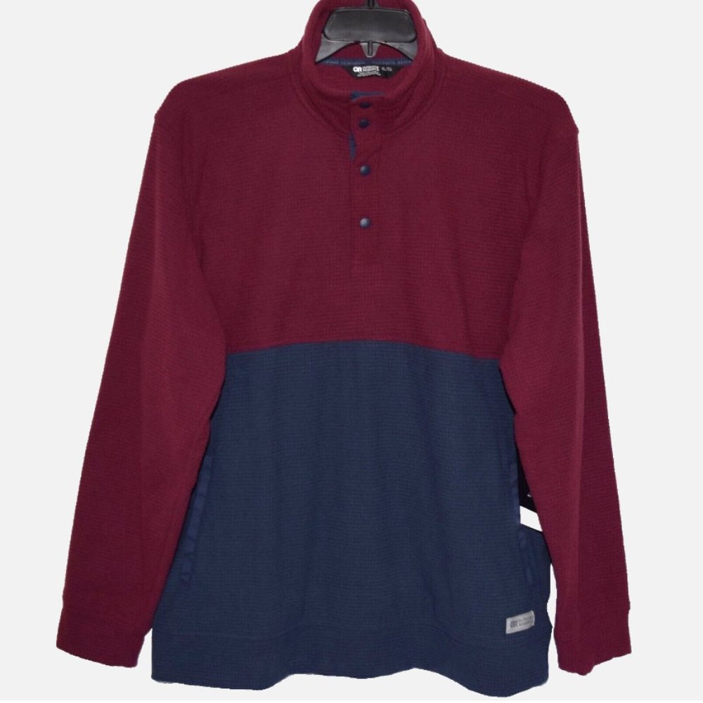 New Outdoor Research Kalamata/Naval Blue Trail Mix Snap Pullover Fleece XXL